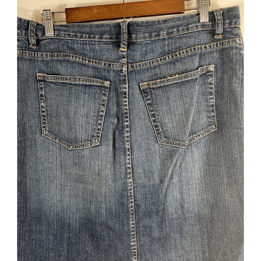American Living Denim Midi Skirt Size 10 Front and Back Pockets - Picture 3 of 7